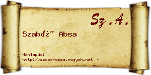 Szabó Absa névjegykártya